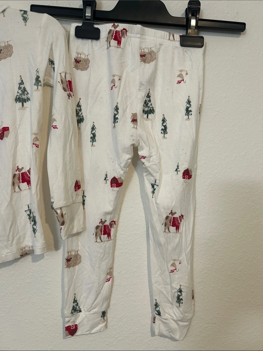 Carter's White Holiday Forest Print Pajama Set with Red & Green Accents